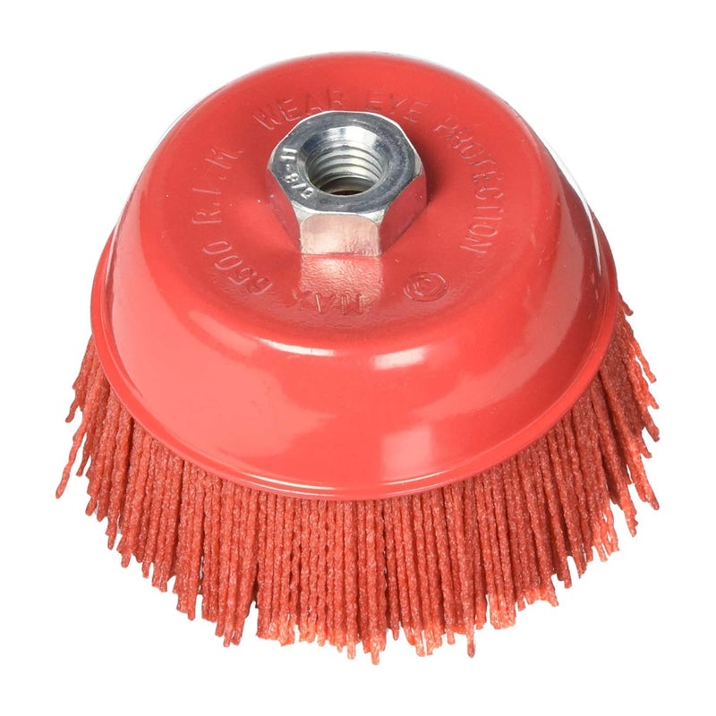 AL's Liner Abrasive 180 Grit Nylon Bristle Cup Brush - 4 Inch - Safe for Use on Metal, Wood, Aluminum and Plastic Surfaces (TOOR4) - Image 1